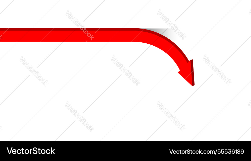 Red arrow pointing down isolated on white copy Vector Image