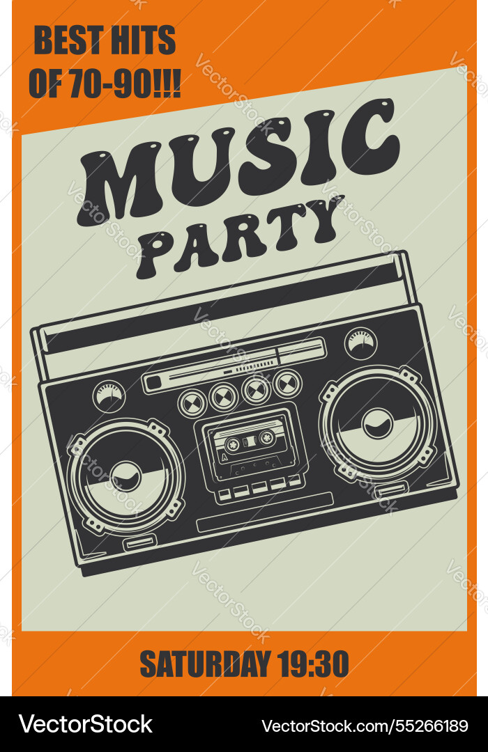 Retro Party Poster Vorlage mit Stil Retro Party Poster Vorlage mit Stil vektorbild