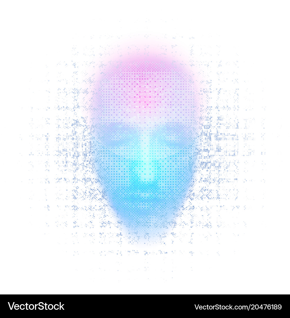 Robot Face with Numerical Display vector image