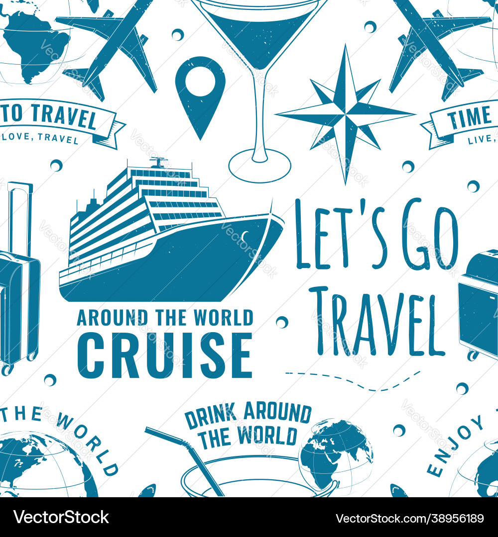Travel seamless pattern or background with design Travel seamless pattern or background with design vector image