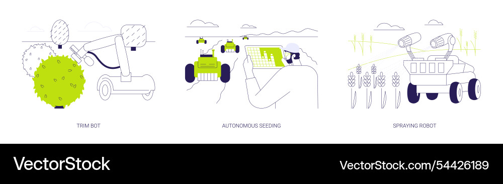 Use of robots in agriculture abstract concept Use of robots in agriculture abstract concept vector image