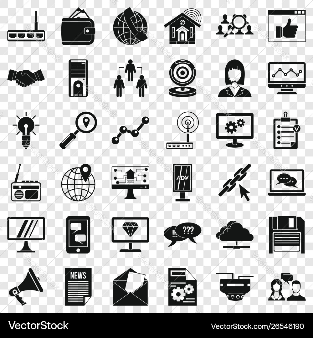 Adv file icons set simple style Adv file icons set simple style vector image