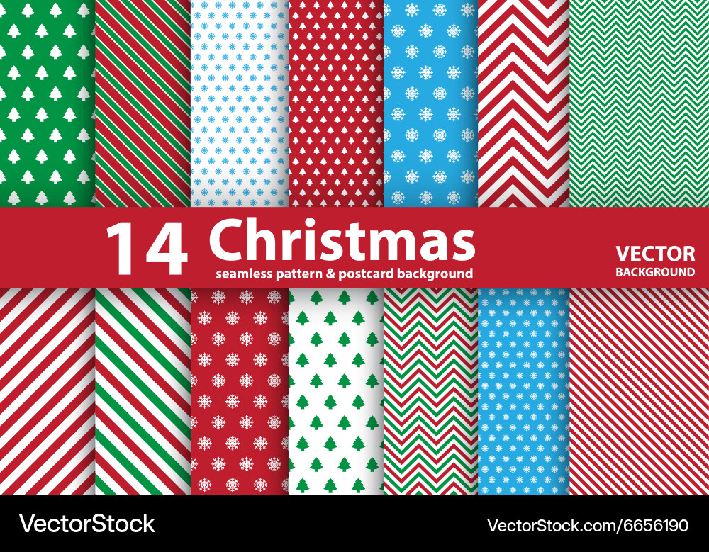 Christmas Pattern Set - Festive Backgrounds vector image