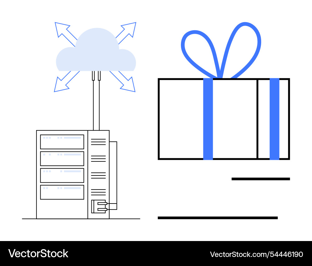 Cloud computing infrastructure connected to server Cloud computing infrastructure connected to server vector image