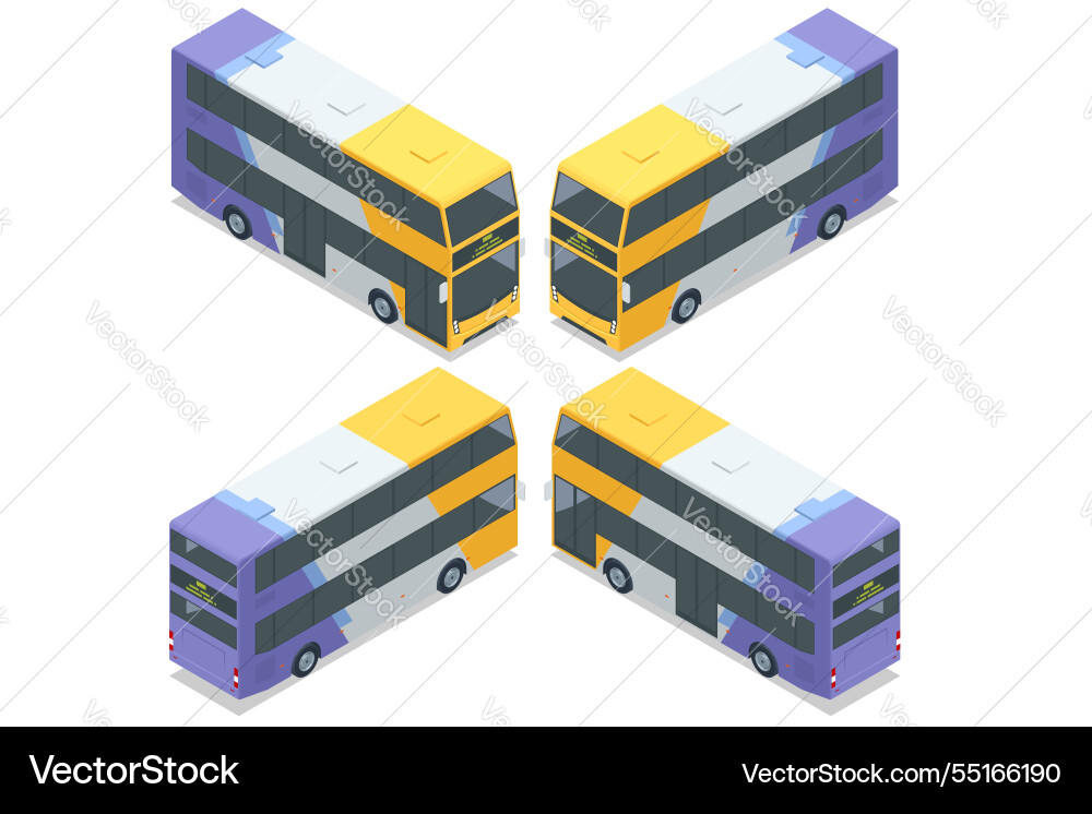 Eine isometrische Ansicht eines Doppeldeckerbusses Eine isometrische Ansicht eines Doppeldeckerbusses vektorbild