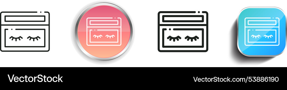 Eyelashes icon thin linear regular and button Eyelashes icon thin linear regular and button vector image