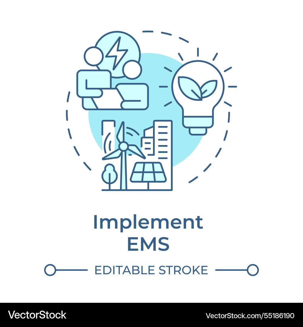Implement ems soft blue concept icon Implement ems soft blue concept icon vector image