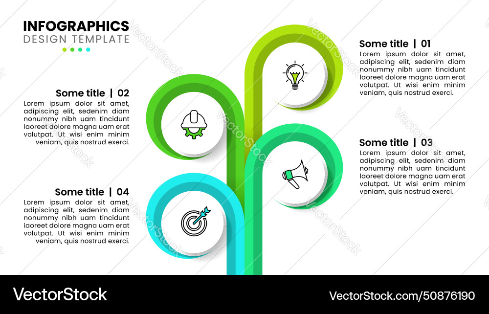 Infographic template abstract tree with 4 steps vector image