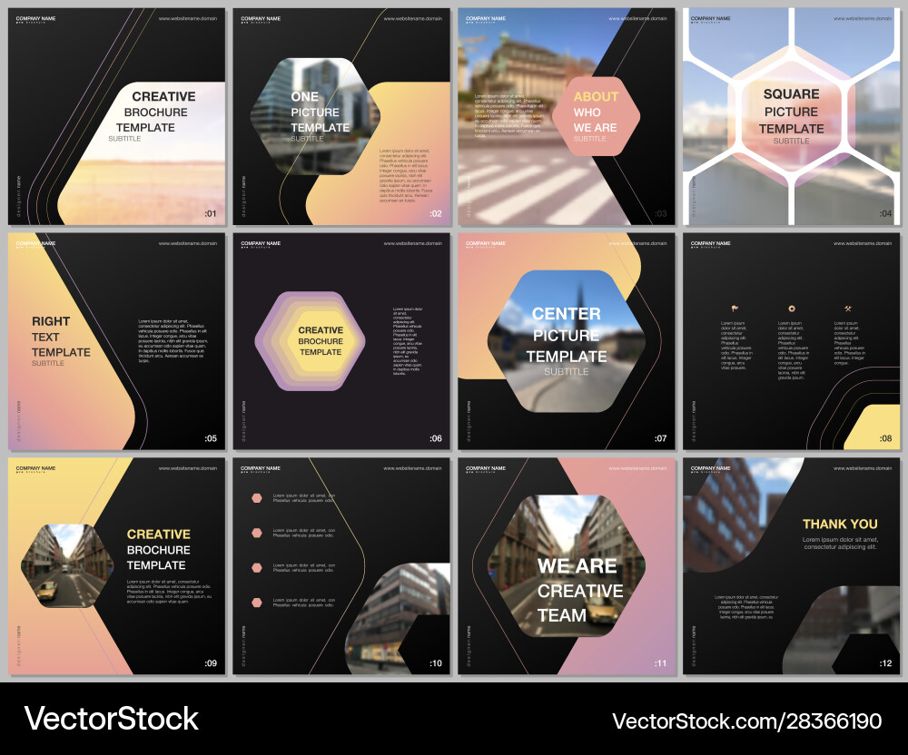 Minimal brochure templates with hexagonal design Minimal brochure templates with hexagonal design vector image