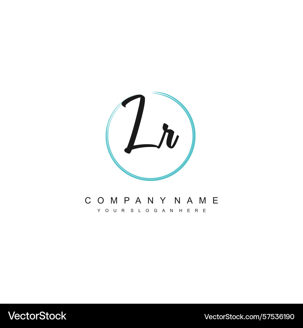 Minimal signature logo design with lr initials Vector Image