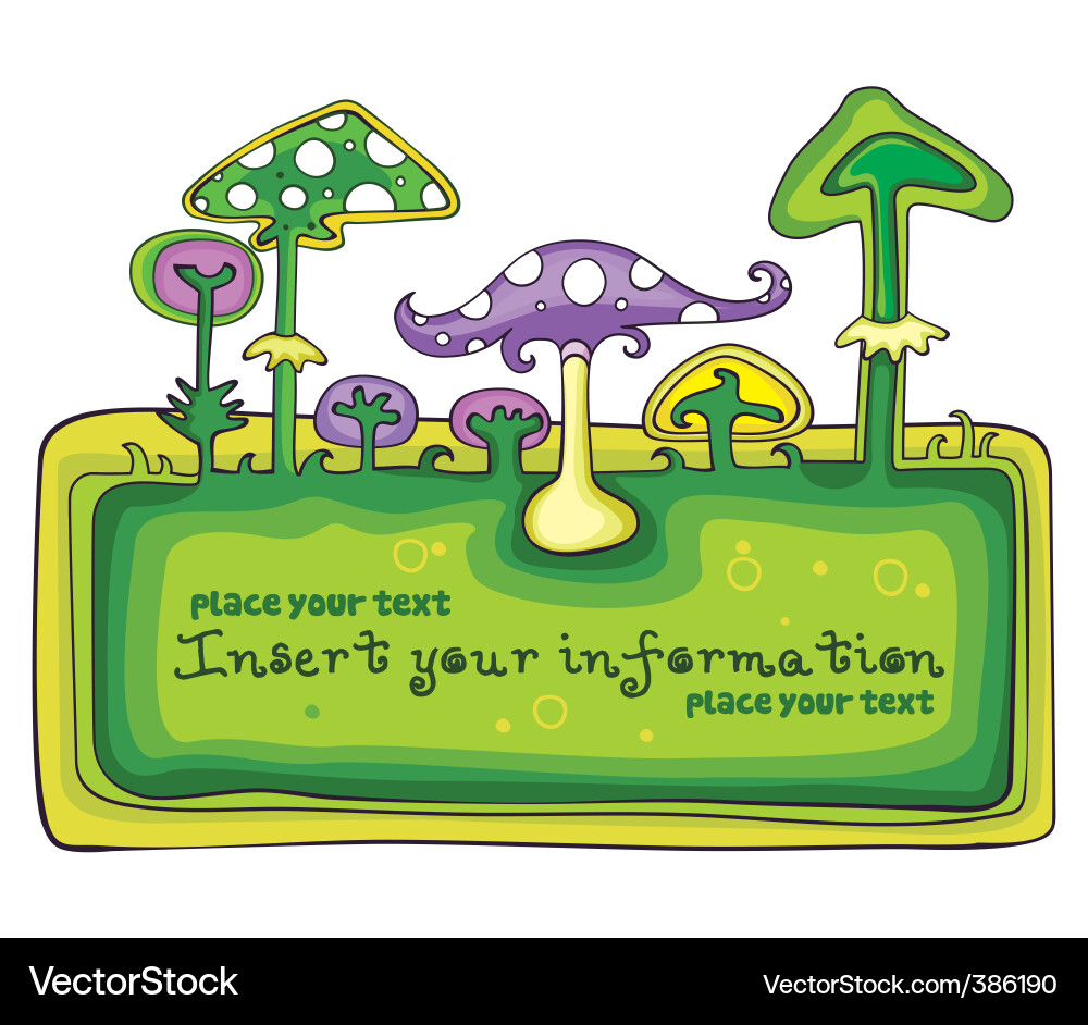 Mushroom Frame - Text Overlay Vector Image
