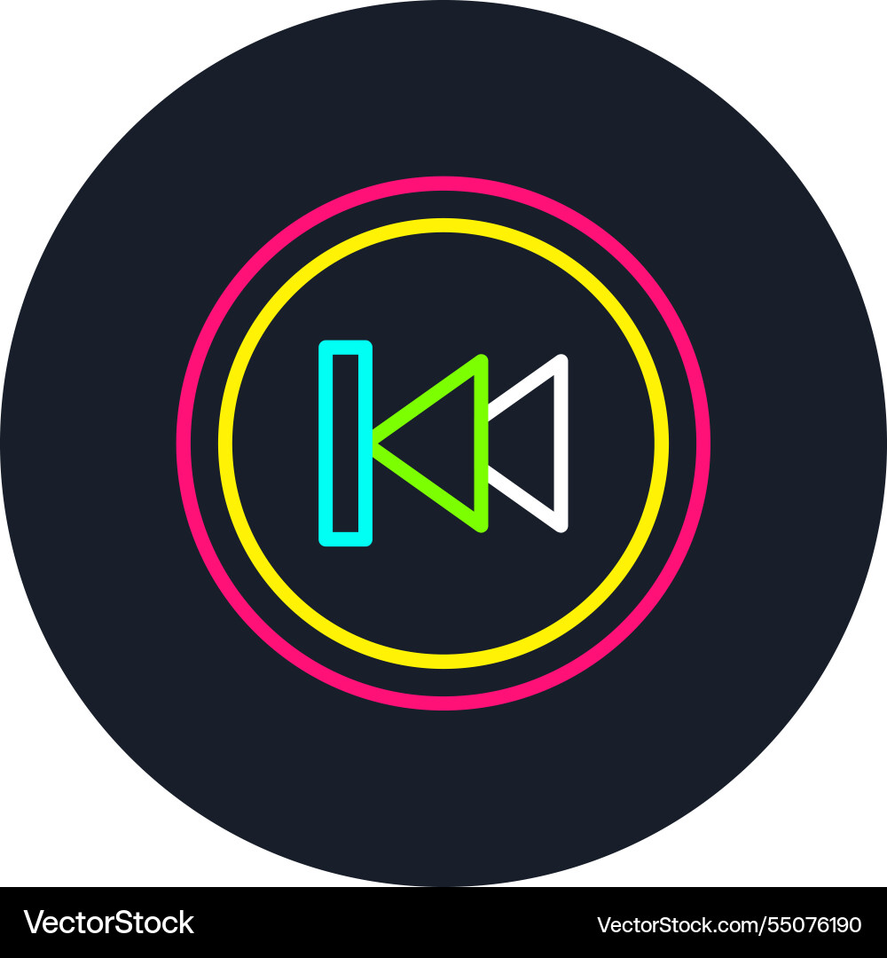 Previous line multi color icon Vector Image