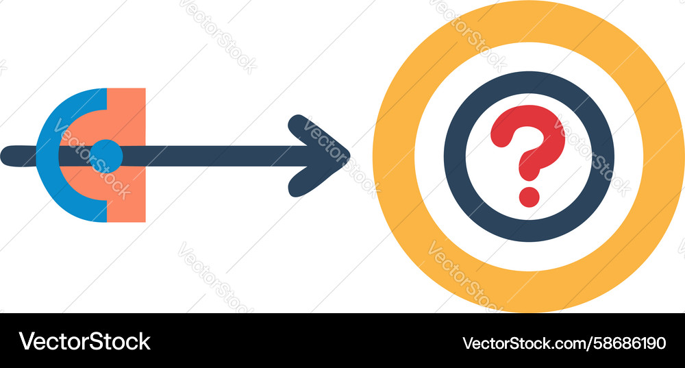 Question mark target with arrow hit problem Vector Image