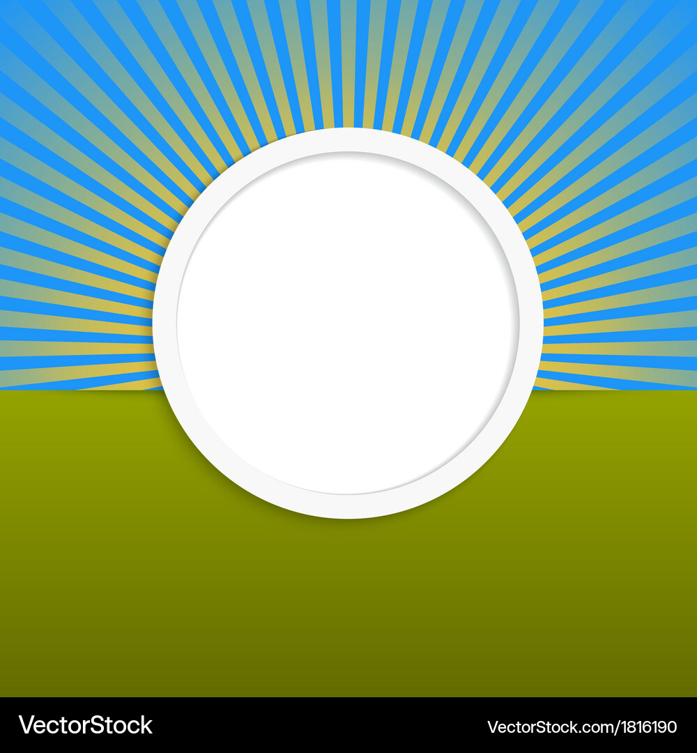 Round design element with rays Vector Image