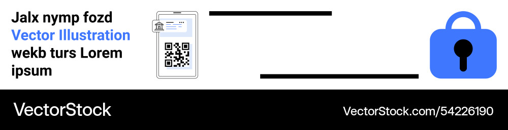 Smartphone displaying qr code linked to security Smartphone displaying qr code linked to security vector image