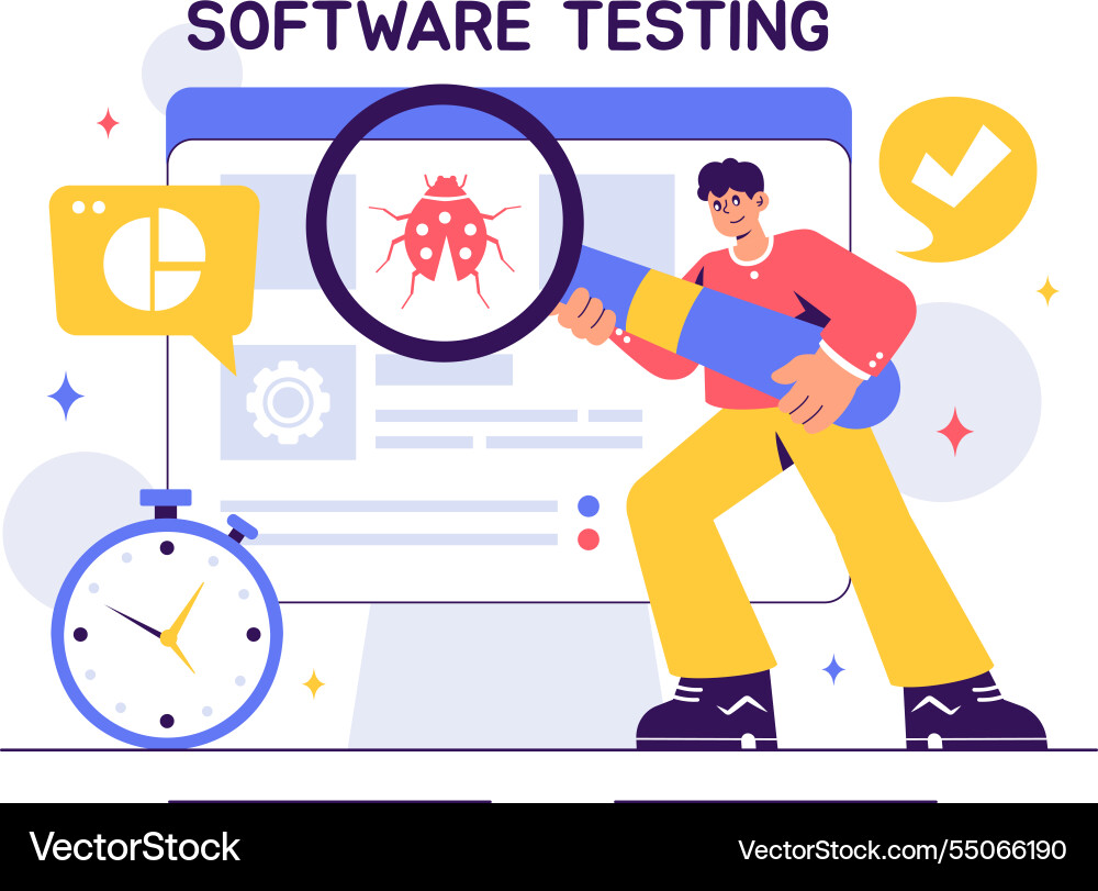Software testing featuring application Software testing featuring application vector image