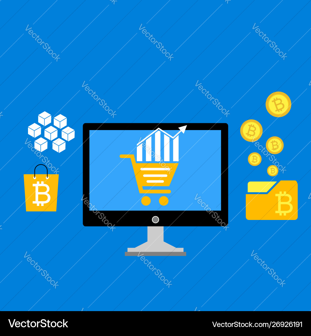 Blockchain scheme mining crypto currency server Blockchain scheme mining crypto currency server vector image