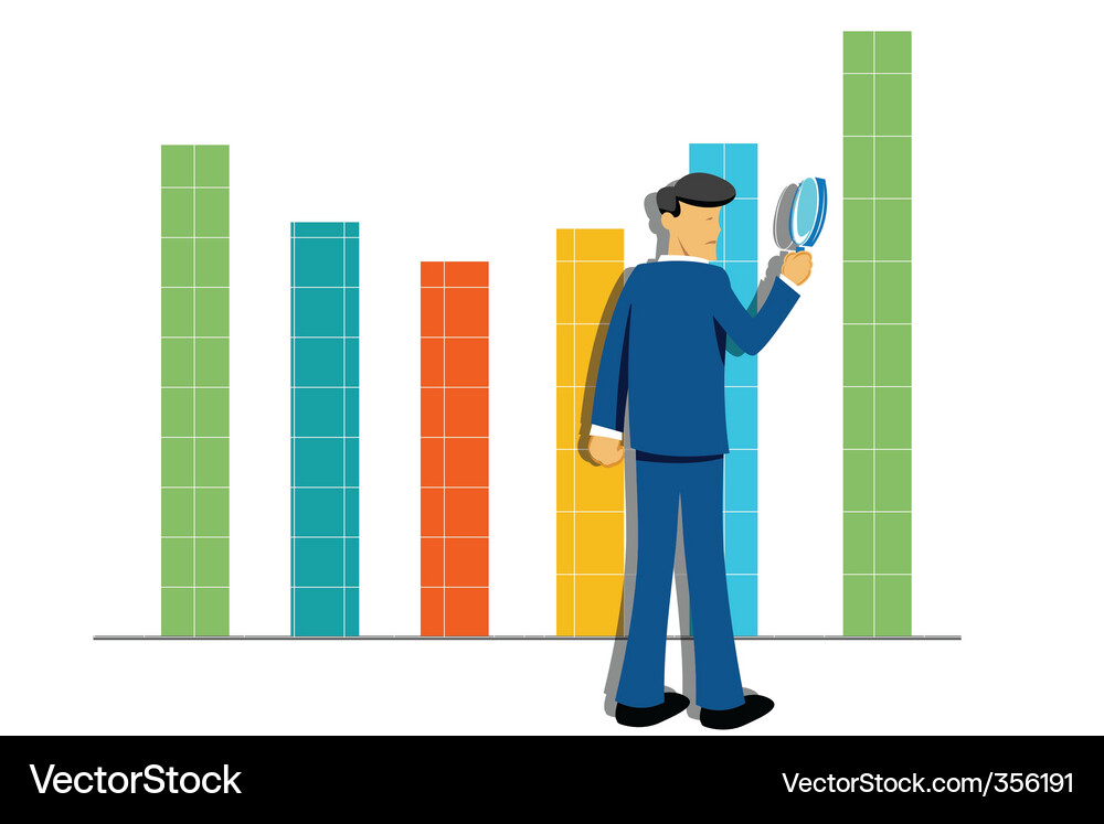 Businessman and graph Vector Image
