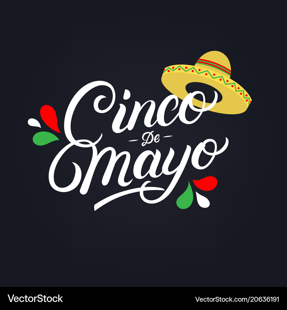 Cinco de mayo Handschriftschrift Cinco de mayo Handschriftschrift vektorbild
