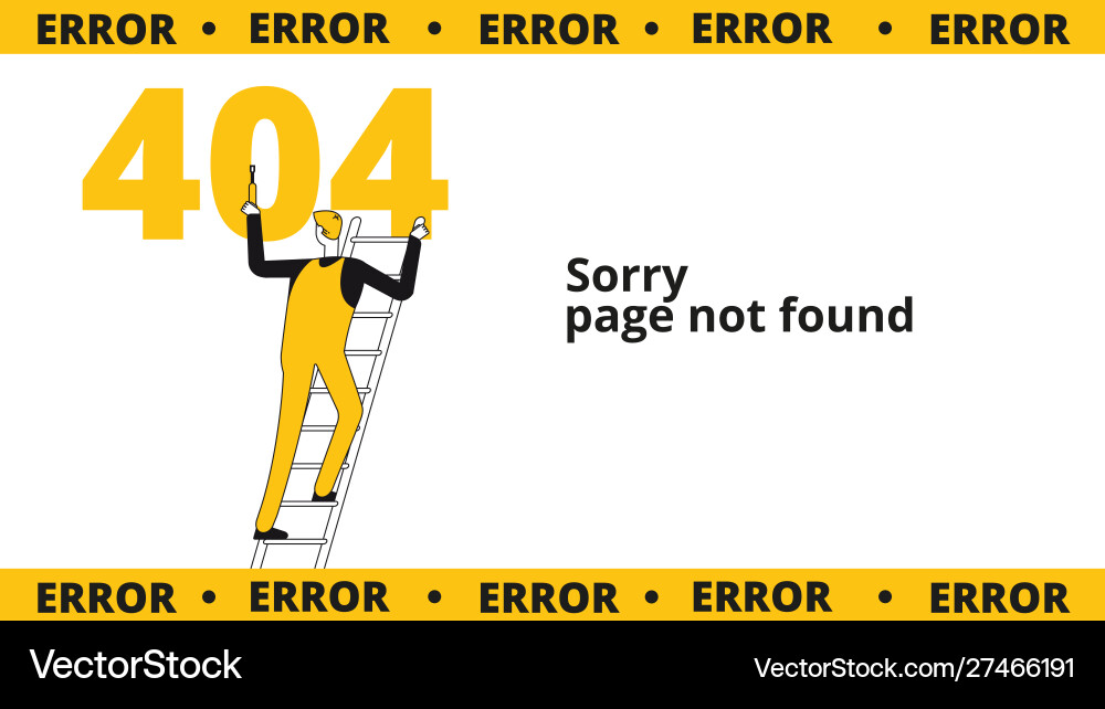 Error 404 page computer failure oops concept Error 404 page computer failure oops concept Vector Image