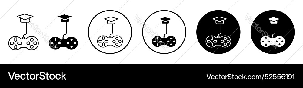 Game based learning icon set on white background Vector Image