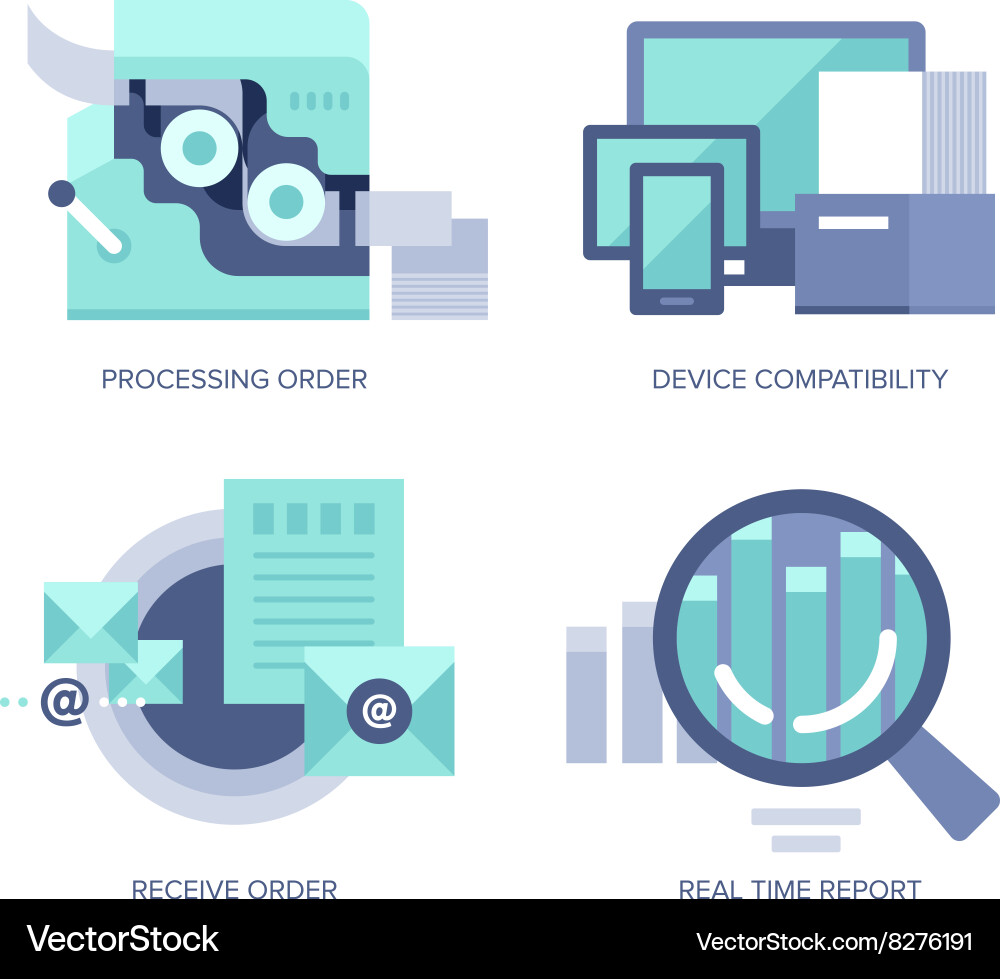 Processing online order vector image