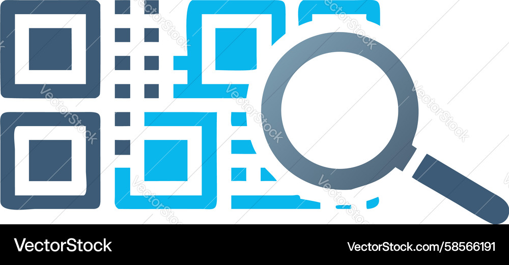 QR Code Magnifier Icon Vector Image