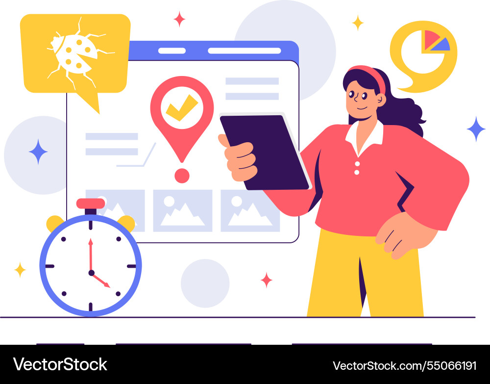 Software testing featuring application Software testing featuring application vector image