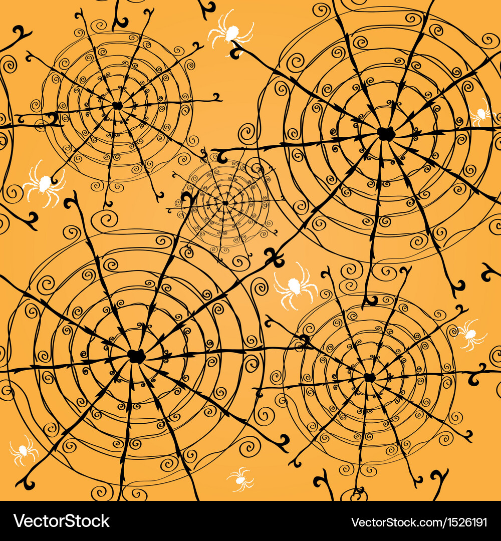Spider Web Seamless Pattern Vector Image