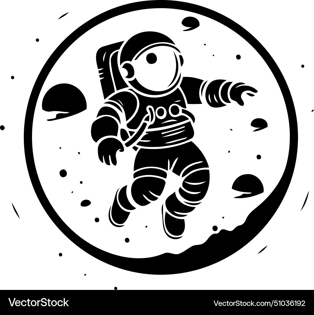 Astronaut in outer space on dark background Vector Image