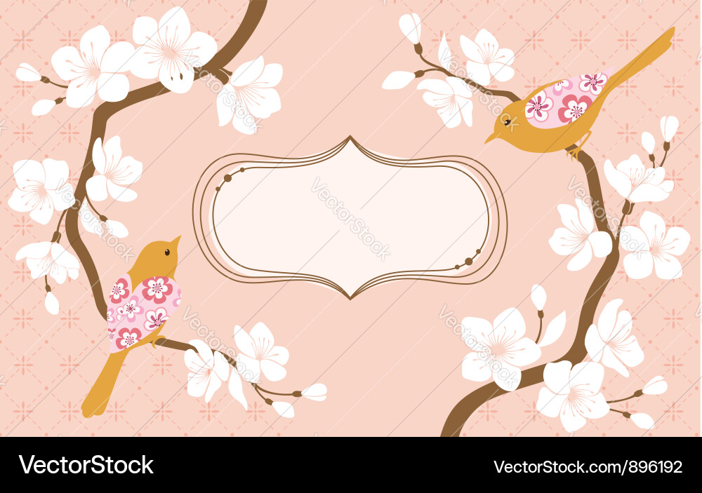 Cherry Blossom Spring Card vector image