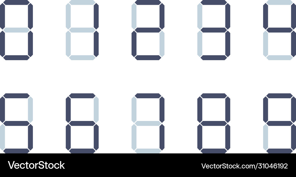 Digital font numbers from 0 to 9 on white Digital font numbers from 0 to 9 on white vector image