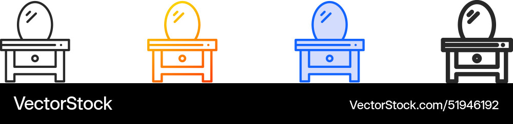 Dressing table iconthin linear gradient blue Dressing table iconthin linear gradient blue vector image