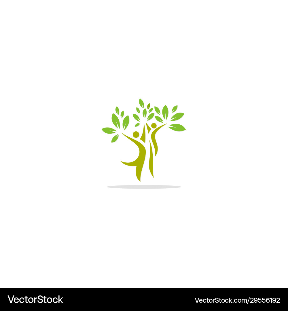 Glückliche Menschen Baum Ökologie Logo Glückliche Menschen Baum Ökologie Logo vektorbild