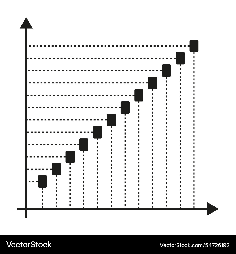Growth chart icon statistical graph symbol lines Growth chart icon statistical graph symbol lines vector image