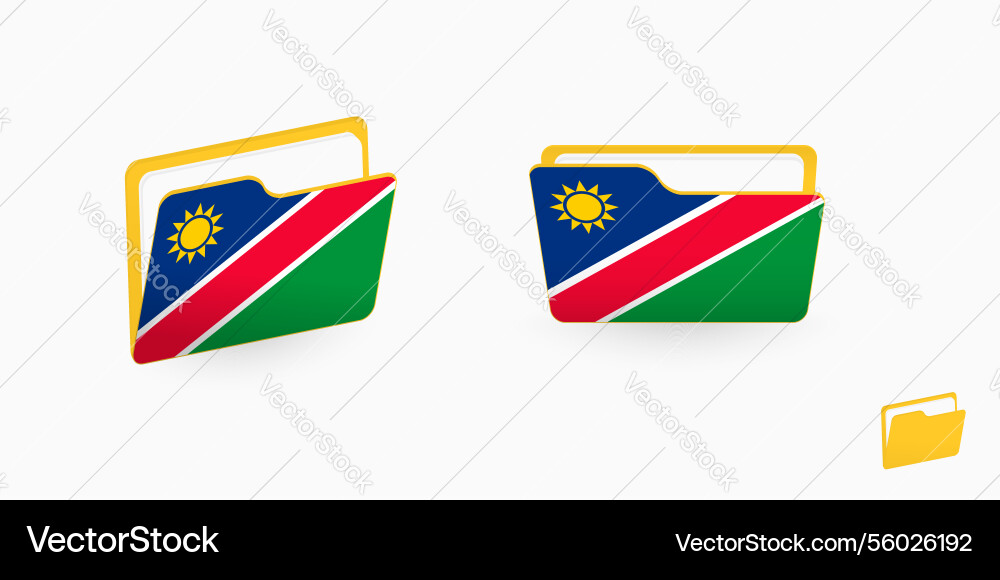 Namibia flag on two type of folder icon vector image