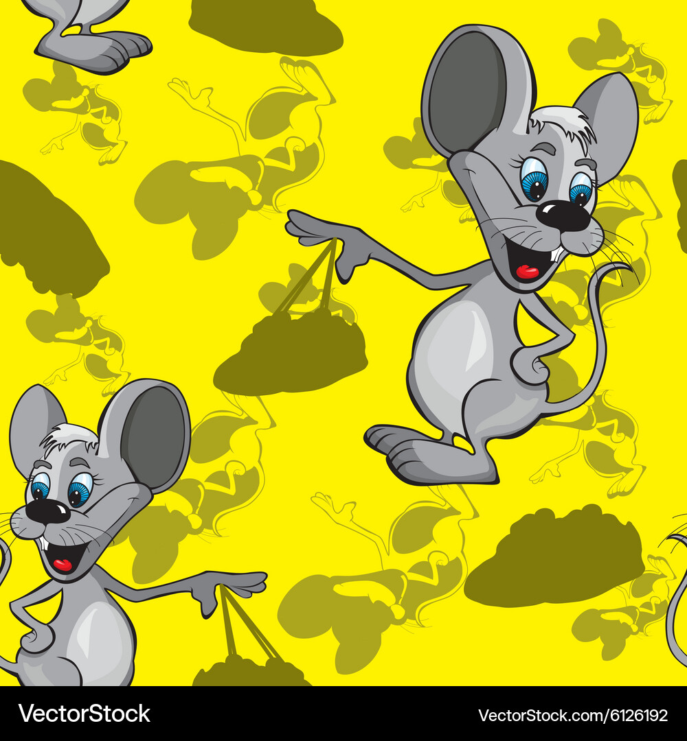 Pattern with cute mouse Vector Image