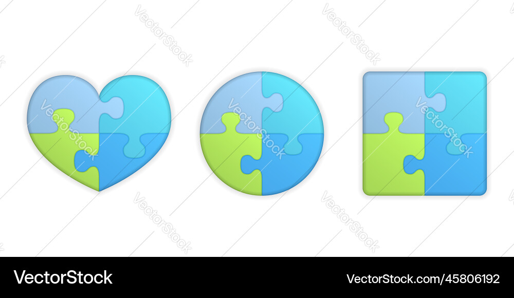 Puzzle objects vector image