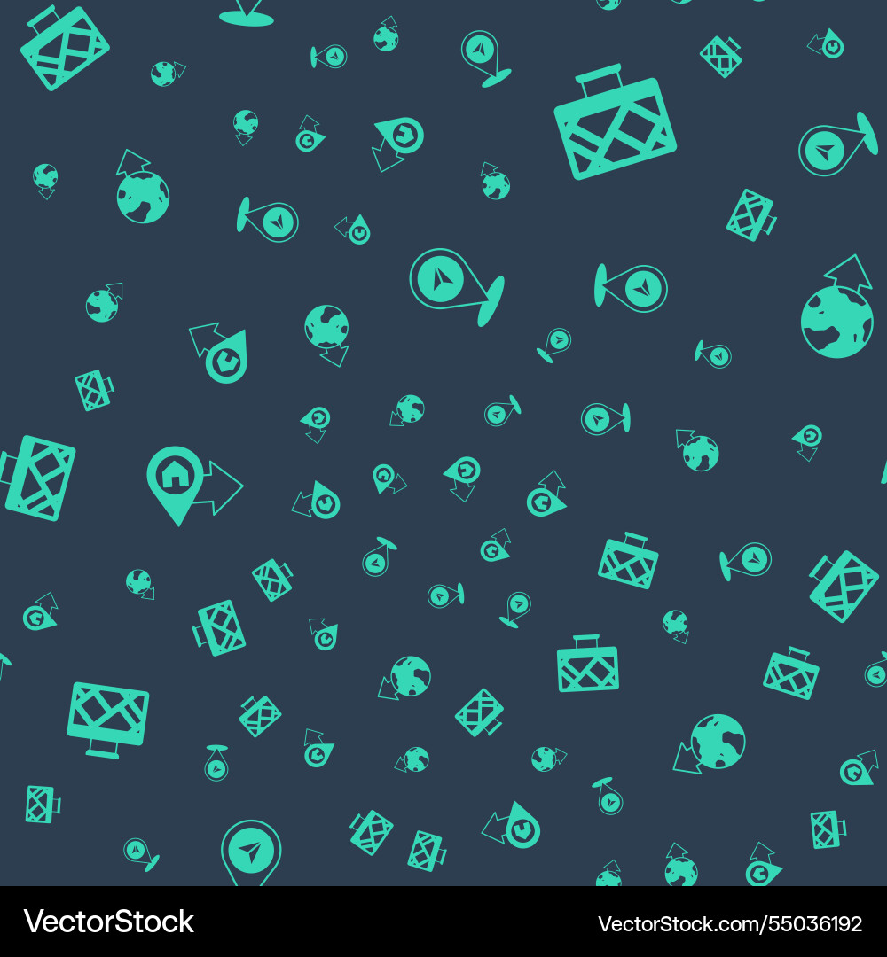 Set map pin monitor with location Vector Image