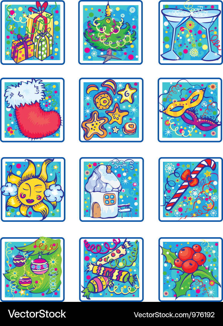 Set of x mass cliparts1 Vector Image