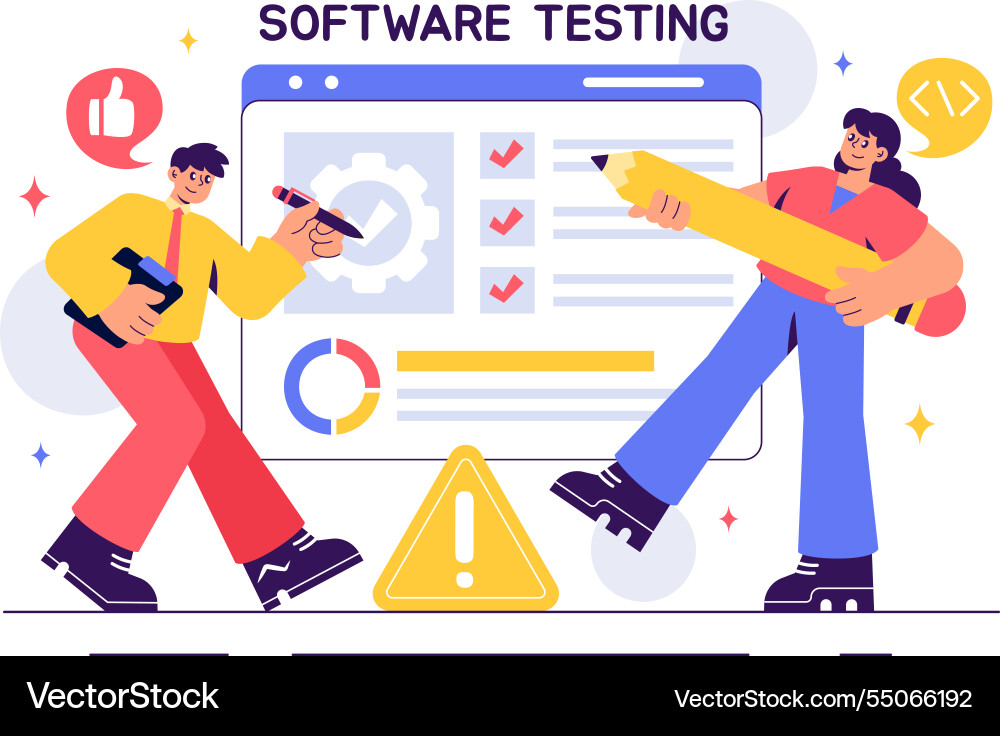 Software testing featuring application Software testing featuring application vector image