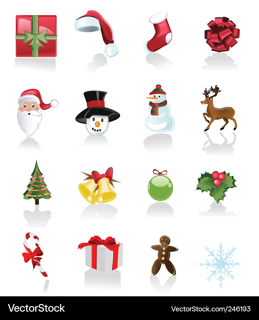 Christmas Icon Set Vector Image