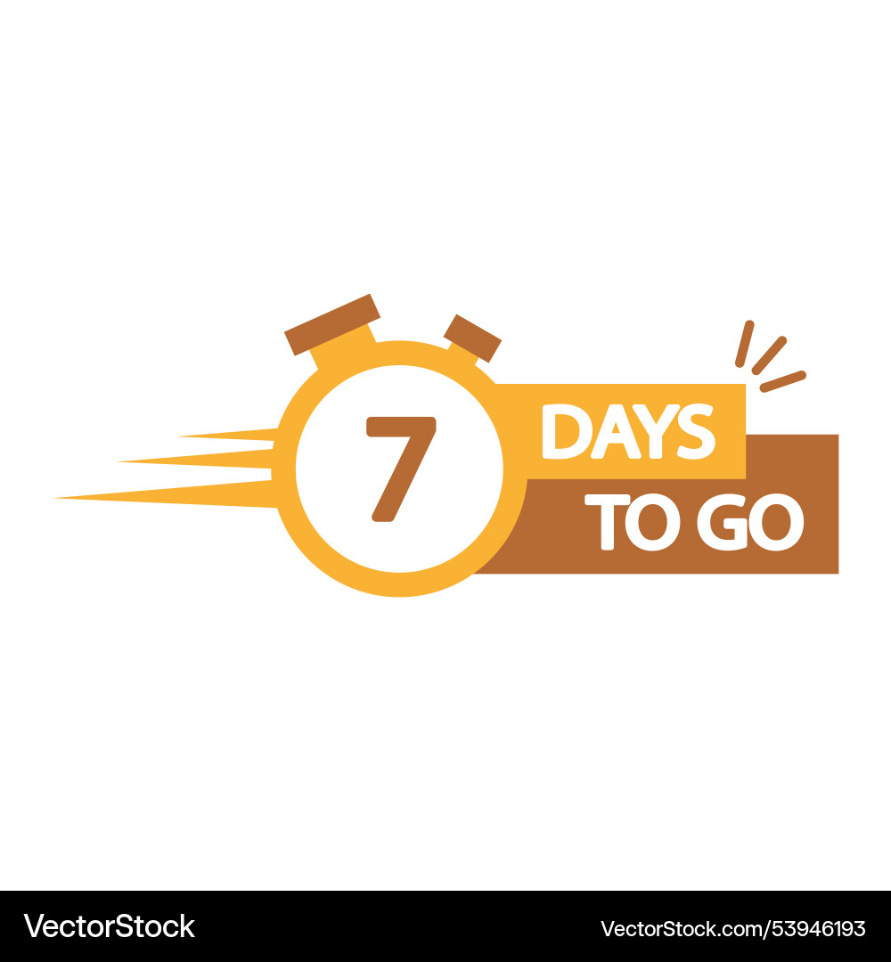 Countdown timer icon number seven bold 7 days Countdown timer icon number seven bold 7 days vector image