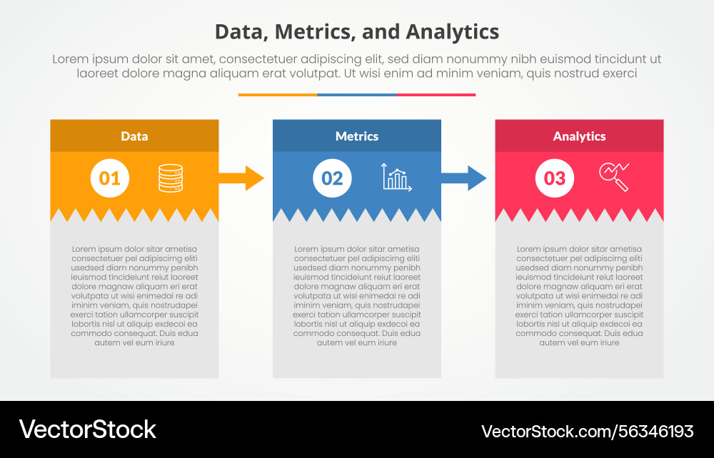 Data metrics and analytics infographic concept Data metrics and analytics infographic concept vector image