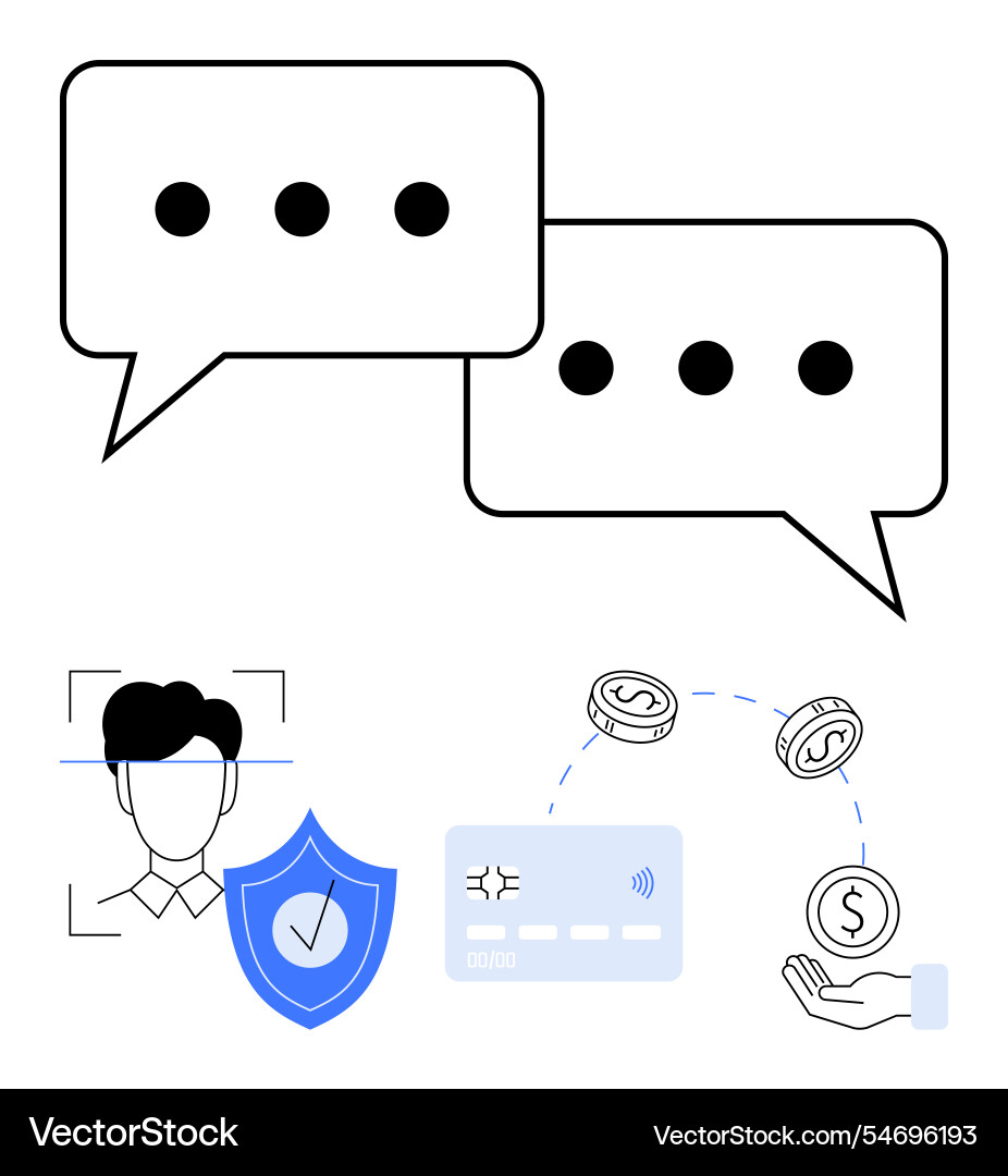 Digital communication and security elements Digital communication and security elements vector image