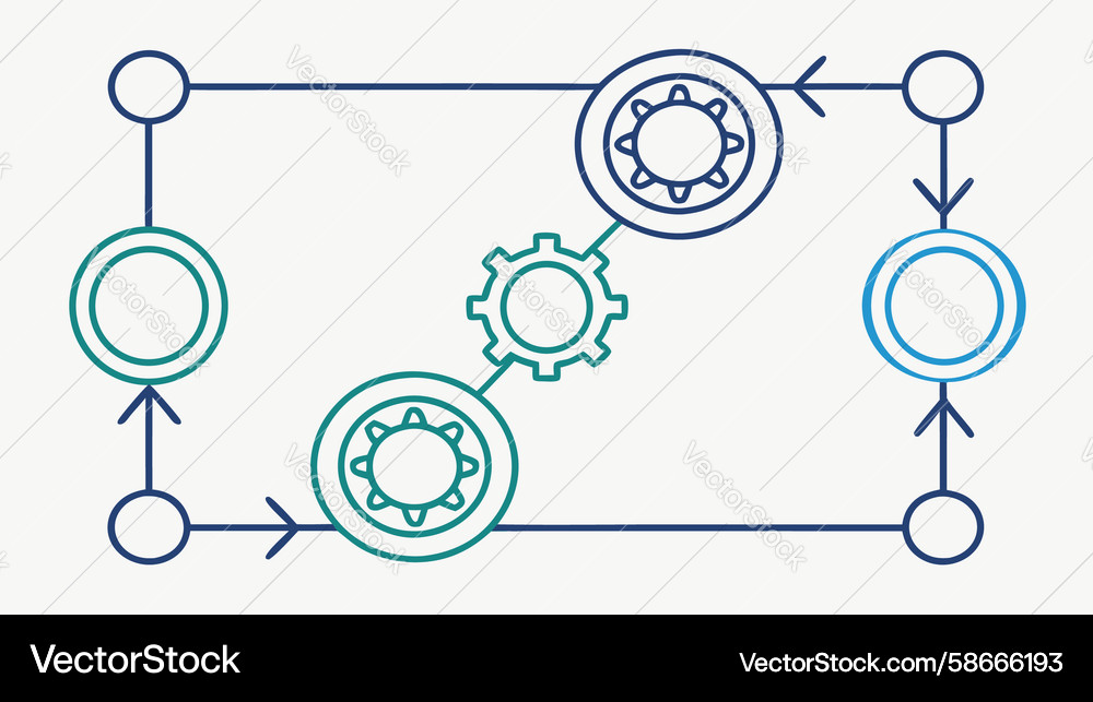 Sequential business process workflow diagram Vector Image