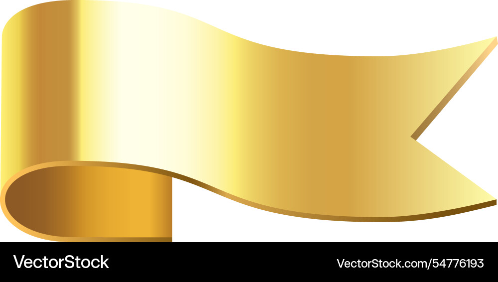 Shiny metallic gold ribbon gracefully waving Shiny metallic gold ribbon gracefully waving vector image