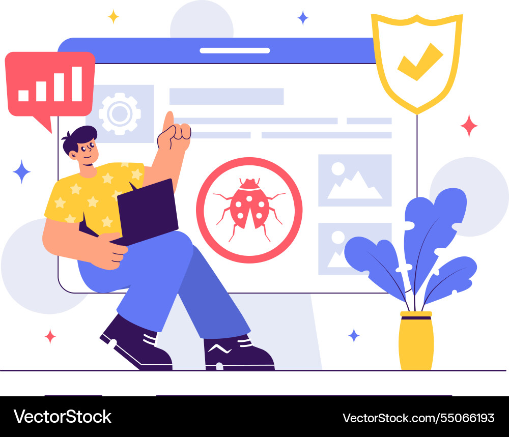 Software testing featuring application Software testing featuring application vector image