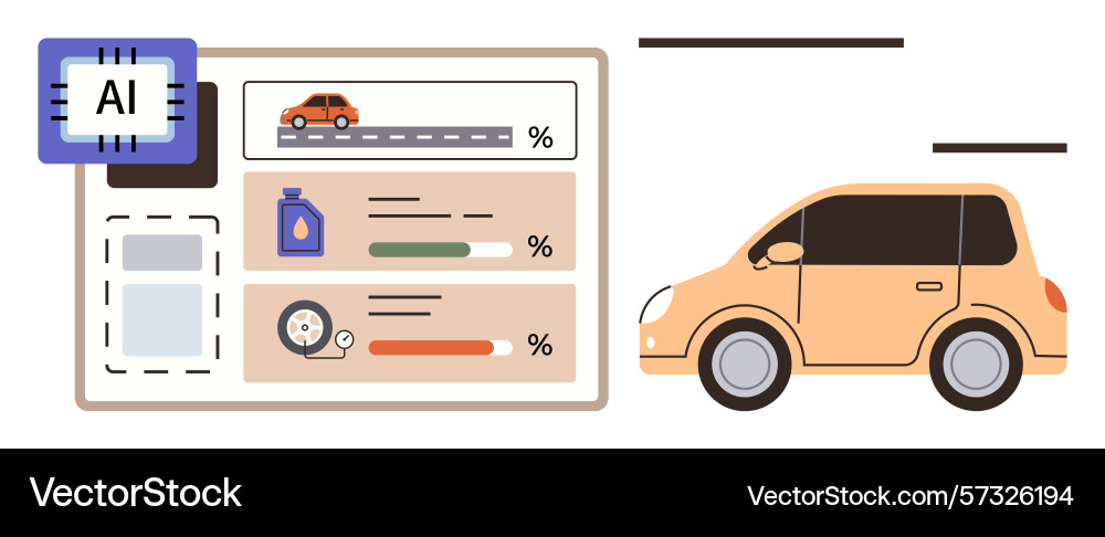 Ai-powered vehicle insights dashboard monitoring Ai-powered vehicle insights dashboard monitoring vector image