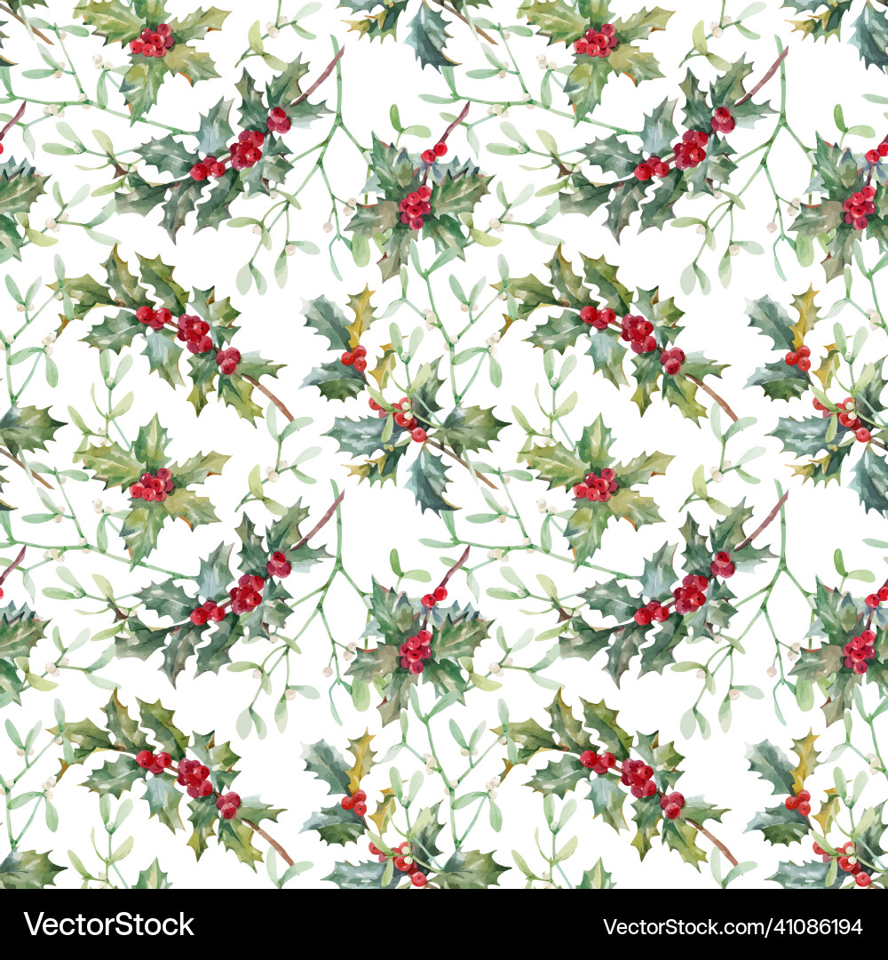 Beautiful floral christmas seamless pattern Beautiful floral christmas seamless pattern vector image
